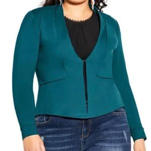 NWT City chic plus size piping praise jacket size S / 16 in teal
